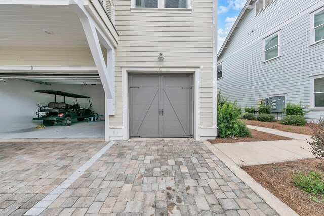 view of garage