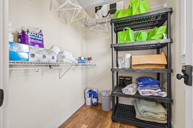 spacious closet featuring wood finished floors