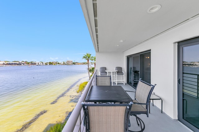 balcony with a water view