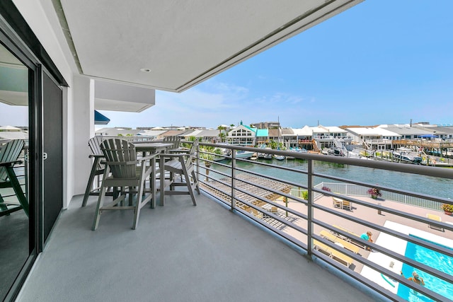 balcony with a water view