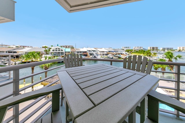 balcony with a water view