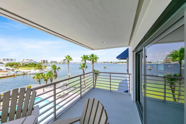 balcony with a water view