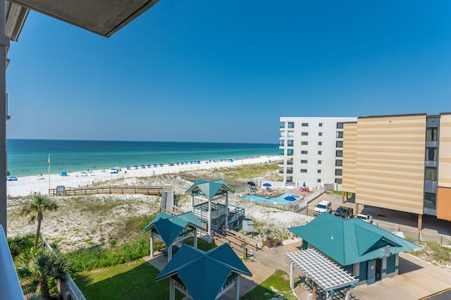 water view featuring a beach view