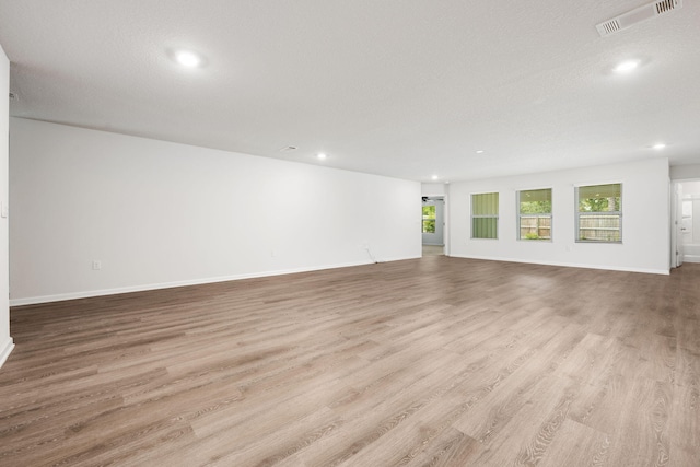 unfurnished living room with light hardwood / wood-style flooring