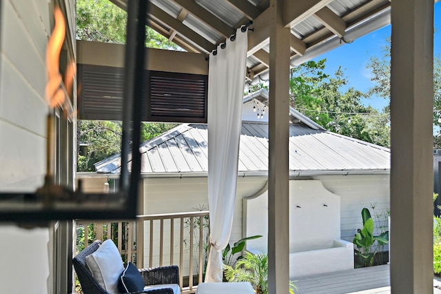 exterior details featuring metal roof