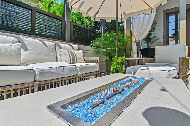 view of patio with an outdoor living space