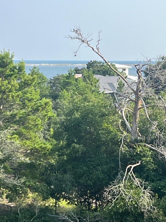 view of mountain feature featuring a water view