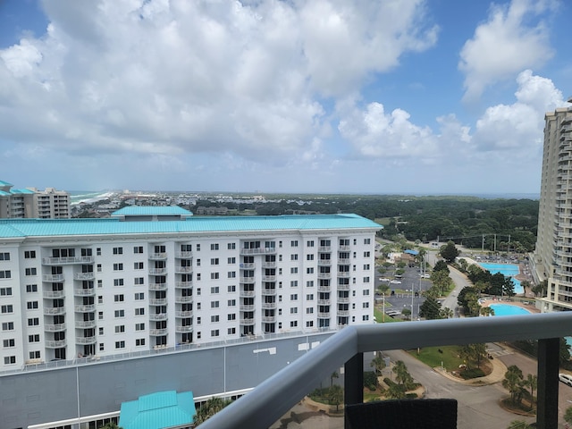 balcony with a city view