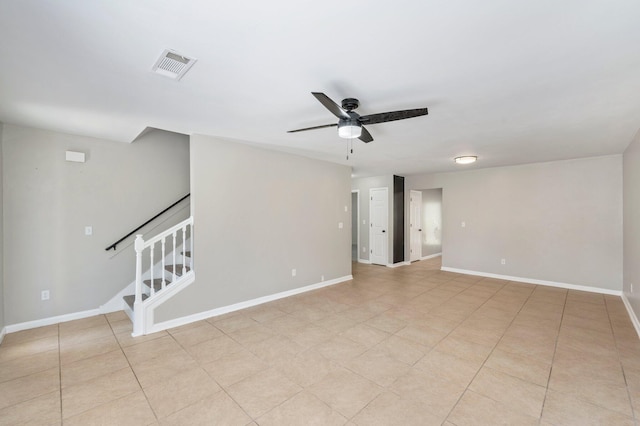 unfurnished room featuring ceiling fan