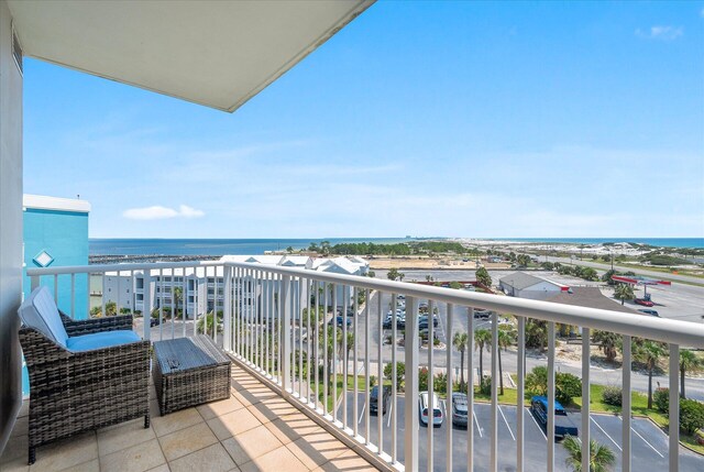 balcony with a water view