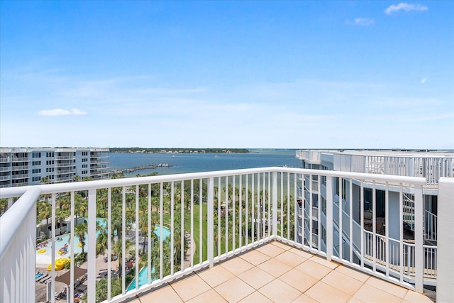 balcony with a water view