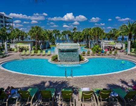 community pool with a patio