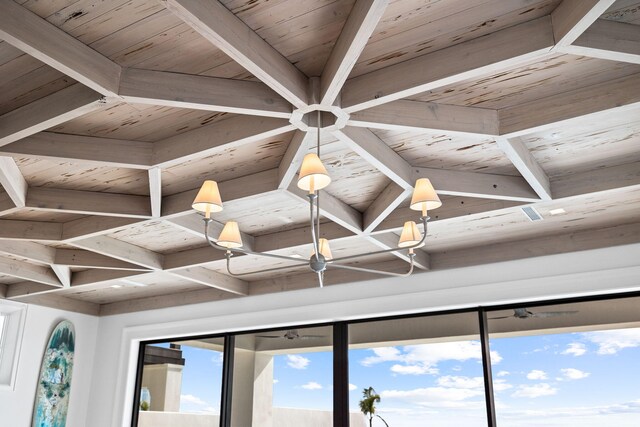 interior details with beam ceiling and wood ceiling