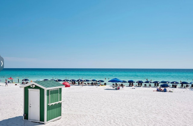 water view featuring a beach view