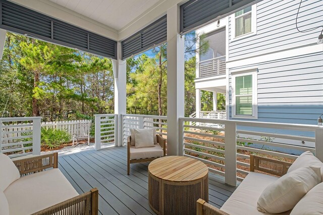 deck featuring an outdoor hangout area