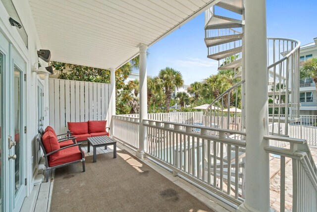 balcony with an outdoor living space