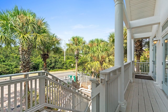 wooden deck with a porch