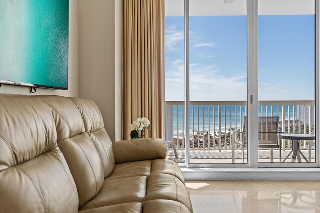 15100 Emerald Coast Pkwy Ph 2, Destin, FL 32541 - living room featuring a water view and a view of the beach