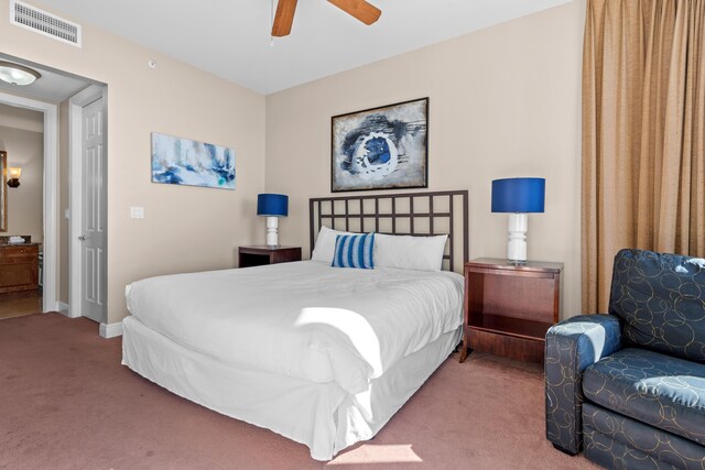 15100 Emerald Coast Pkwy Ph 2, Destin, FL 32541 - carpeted bedroom with baseboards, visible vents, and a ceiling fan