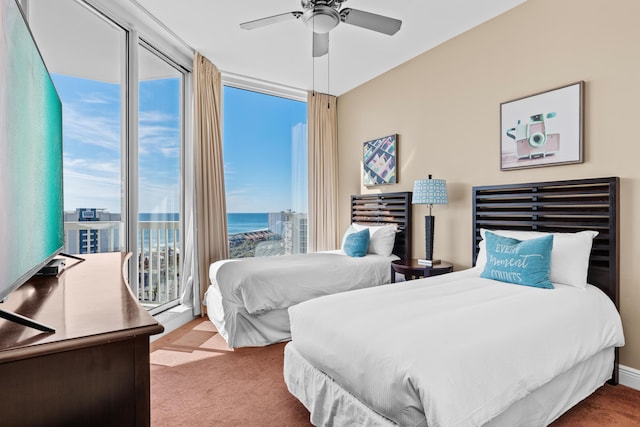 15100 Emerald Coast Pkwy Ph 2, Destin, FL 32541 - bedroom featuring carpet floors, access to outside, a view of city, and floor to ceiling windows