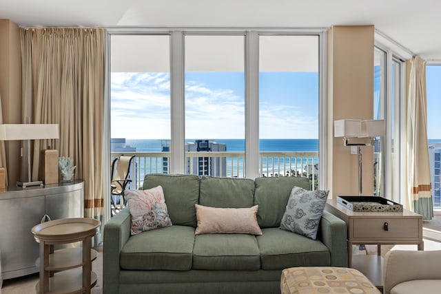 15100 Emerald Coast Pkwy Ph 2, Destin, FL 32541 - living room featuring a wall of windows, a water view, and plenty of natural light