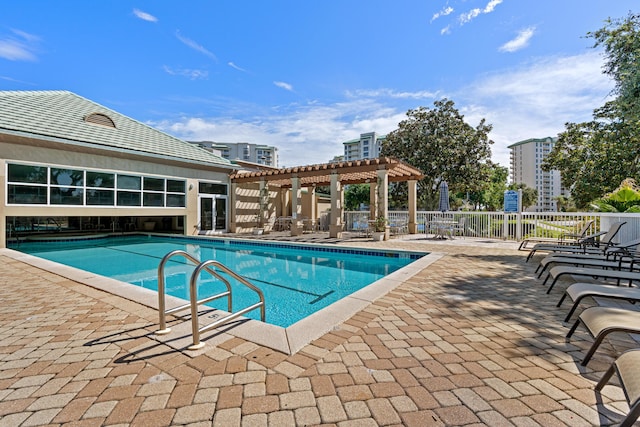 15100 Emerald Coast Pkwy Ph 2, Destin, FL 32541 - pool with a patio area, fence, and a pergola