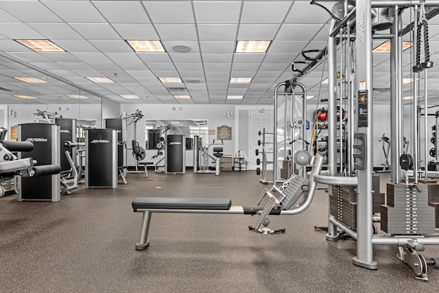 15100 Emerald Coast Pkwy Ph 2, Destin, FL 32541 - exercise room with a drop ceiling