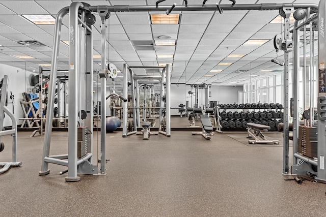 15100 Emerald Coast Pkwy Ph 2, Destin, FL 32541 - workout area with visible vents and a paneled ceiling