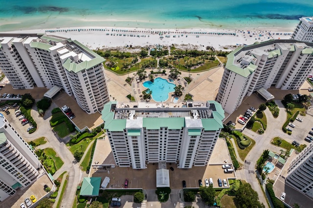 15100 Emerald Coast Pkwy Ph 2, Destin, FL 32541 - birds eye view of property featuring a view of city, a beach view, and a water view