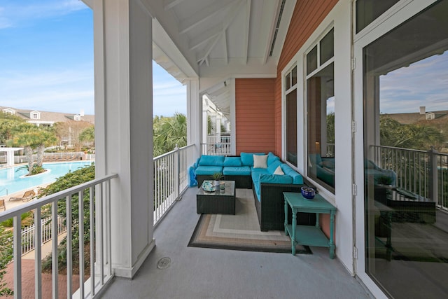 balcony with an outdoor living space