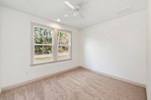 76 Azalea Dr, Freeport, FL 32439 - carpeted empty room with baseboards, ceiling fan, and recessed lighting
