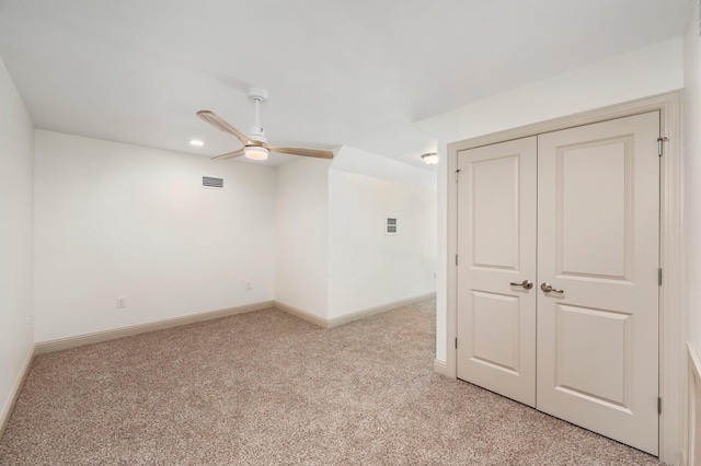 76 Azalea Dr, Freeport, FL 32439 - spare room with light carpet, a ceiling fan, baseboards, and recessed lighting