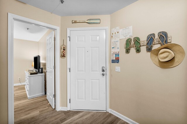 entrance foyer featuring hardwood / wood-style flooring