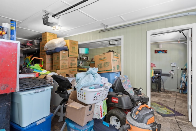 garage featuring a garage door opener