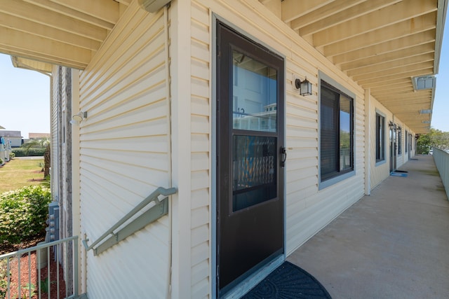 view of doorway to property