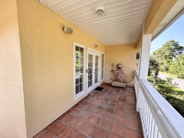 balcony with french doors