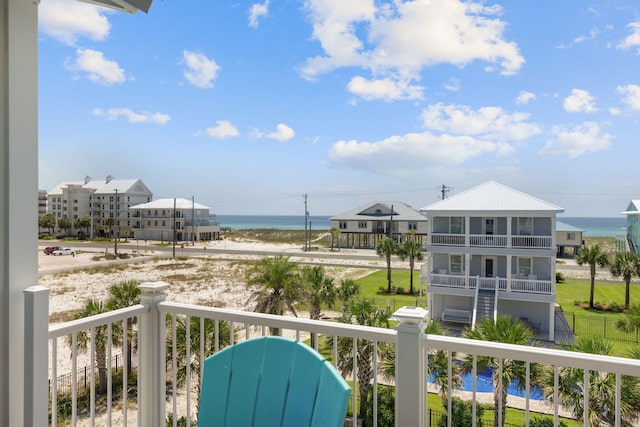 balcony with a water view