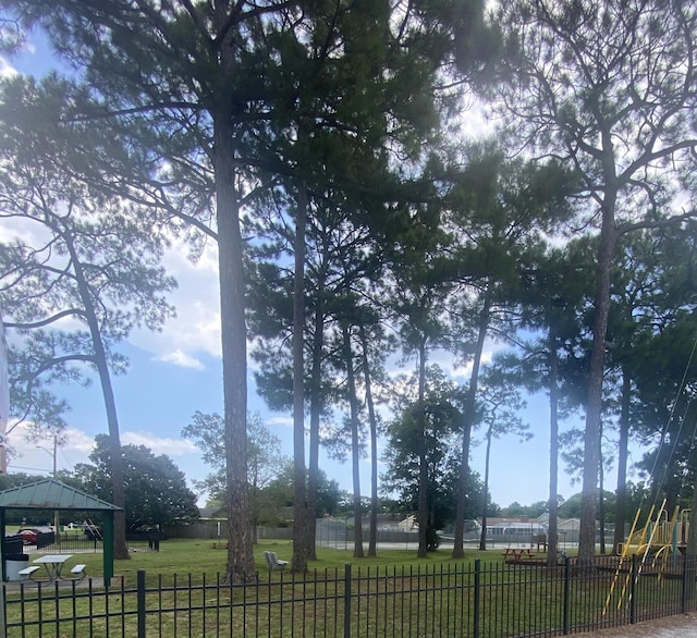 view of yard with a gazebo