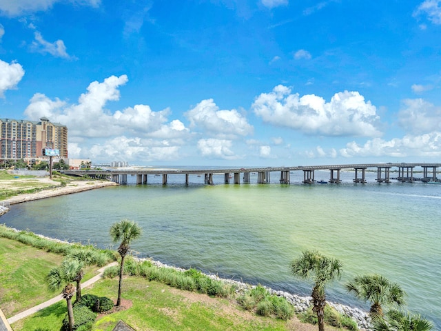 water view featuring a pier