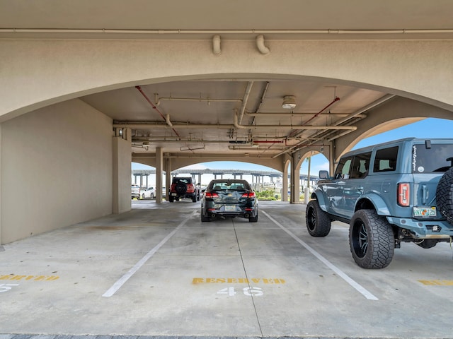 view of parking garage