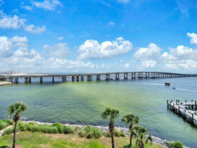 water view with a pier