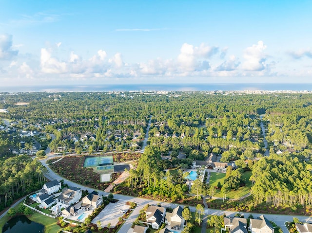 bird's eye view with a residential view and a view of trees