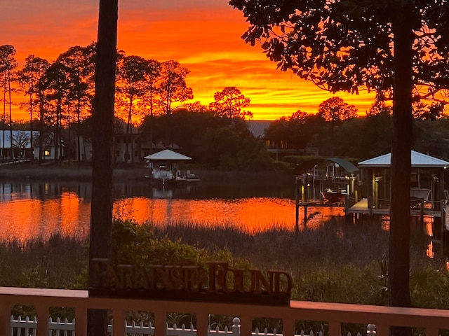 water view with a boat dock