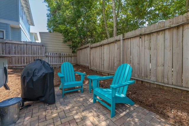 view of patio featuring area for grilling