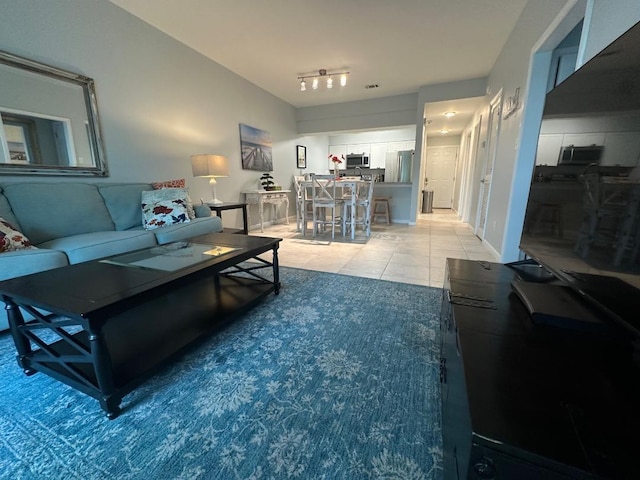 view of tiled living room