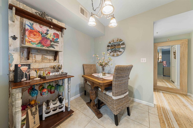 view of tiled dining space