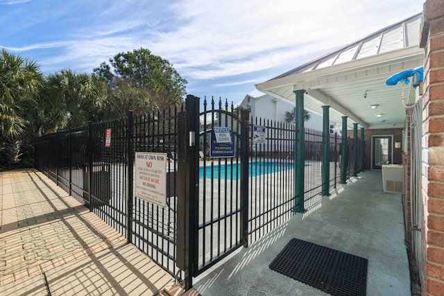 exterior space with a community pool