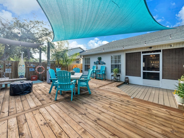 view of wooden deck