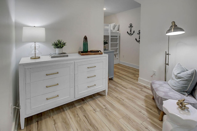 living area featuring light hardwood / wood-style flooring