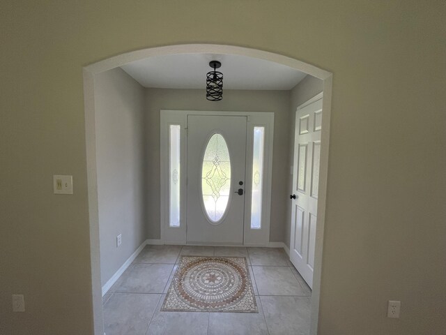 view of tiled foyer